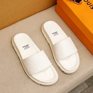 路易威登 Slide Off-White Monogram-Embossed 拖鞋