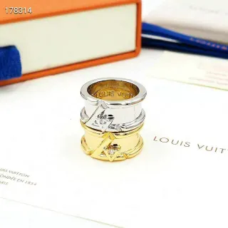 Louis Vuitton خاتم متداخل ثنائي الألوان نقش المونوغرام