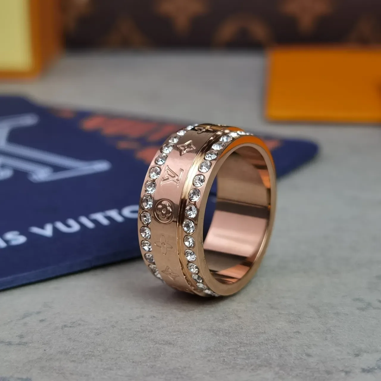 Louis Vuitton Turnaround Ring Rose Gold and Yellow Gold Crystal-Pavé Rings 2