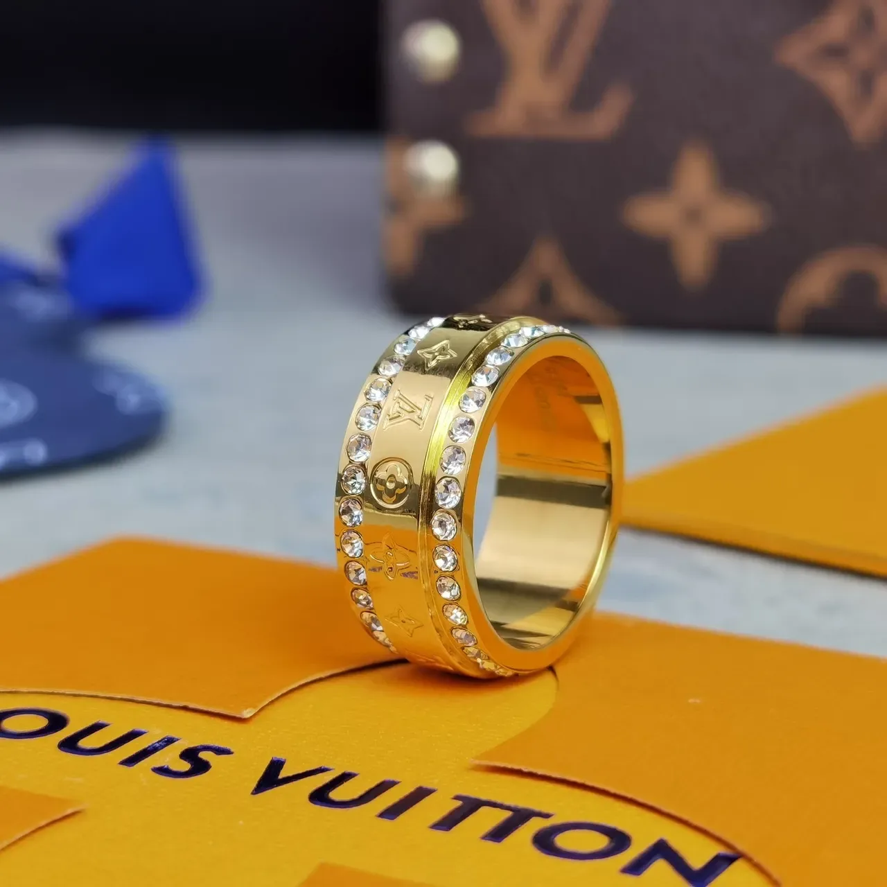 Louis Vuitton Turnaround Ring Rose Gold and Yellow Gold Crystal-Pavé Rings 5