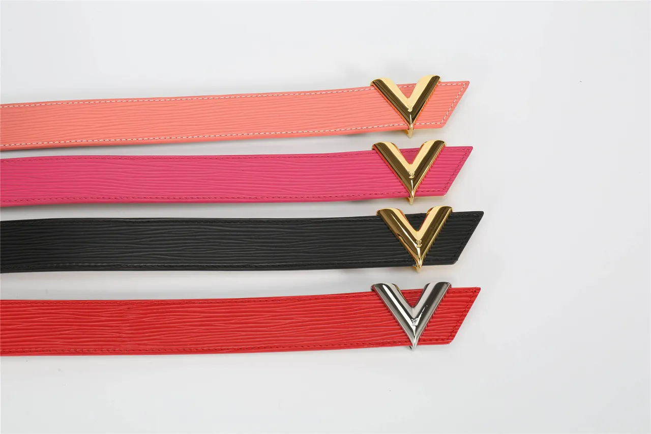Louis Vuitton V Belt Coral Pink Leather Belt 2