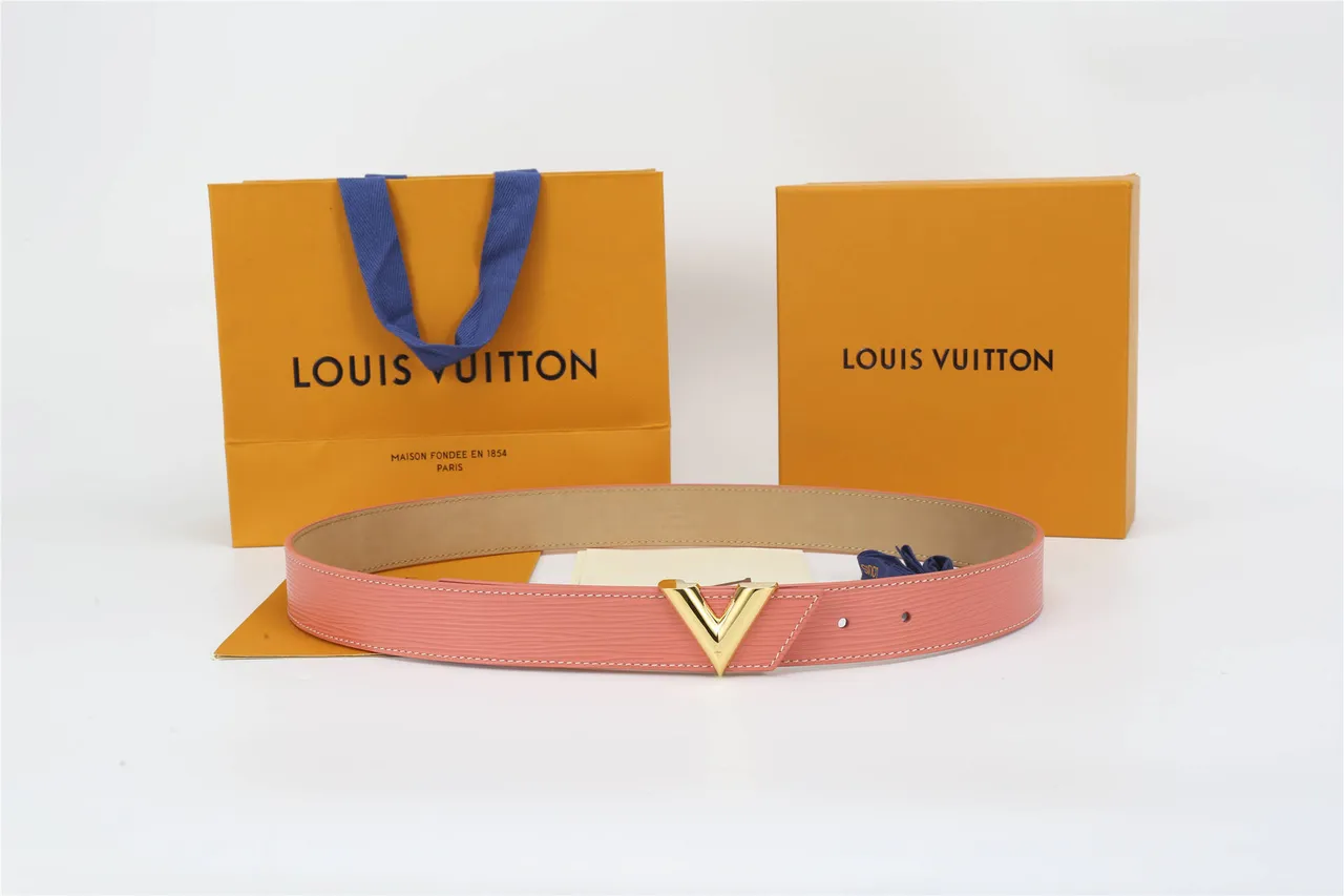 Louis Vuitton V Belt Coral Pink Leather Belt 3