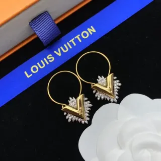 Brincos Louis Vuitton Volt V Pavé com Cristais