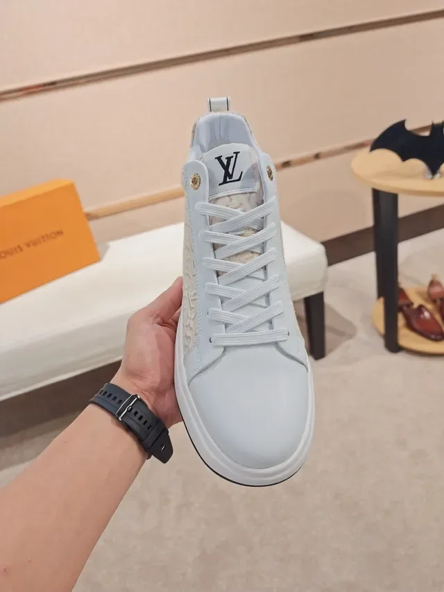 Louis Vuitton White Beige High-Top Monogram Canvas Lifestyle Sneakers 5