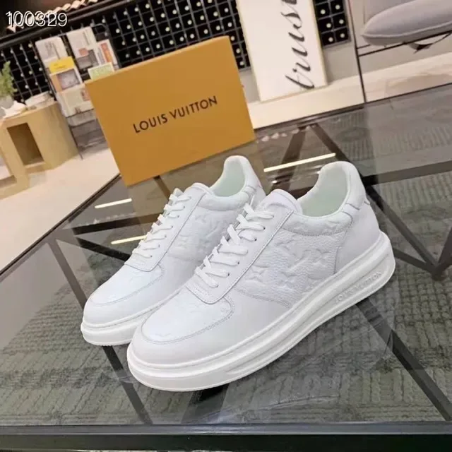 Louis Vuitton White Embossed Monogram Leather Thick Platform Sole Lifestyle Sneakers 7
