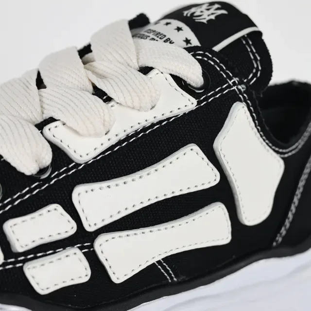 मैसन मार्जेला काला सफेद Deconstructed Stitched-Panel Lifestyle Sneakers 6