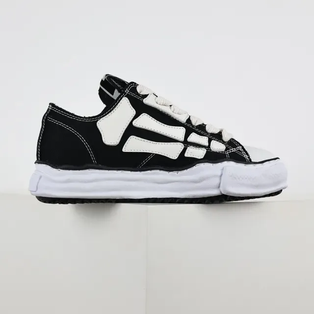 मैसन मार्जेला काला सफेद Deconstructed Stitched-Panel Lifestyle Sneakers 7