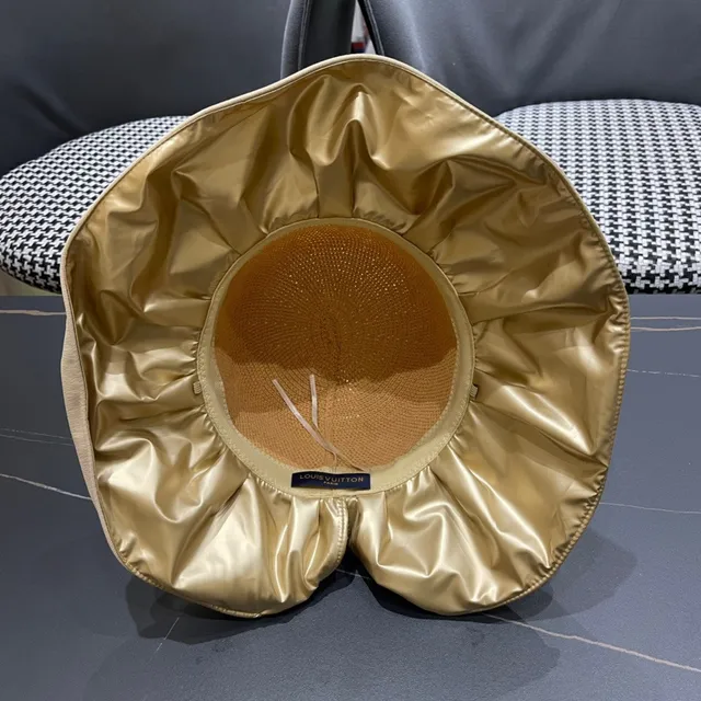 Miu Miu Bege Preto chapéu bucket com aba larga malha coroa 11