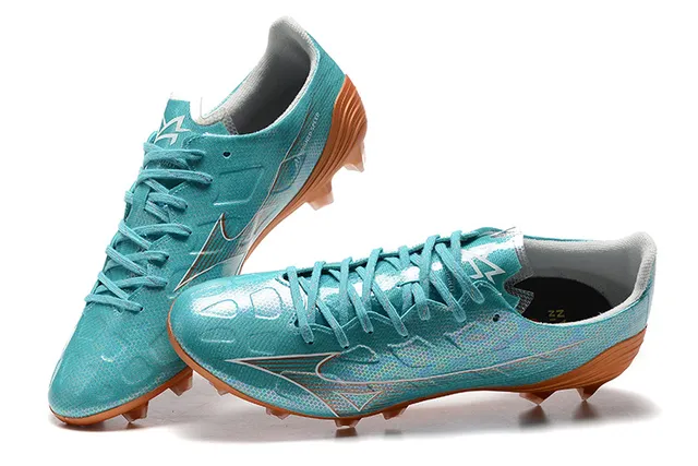 Mizuno Blue Orange Iridescent Synthetic Upper Conical Molded Studs Firm-Ground Soccer Shoes 2