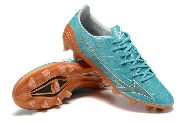 Mizuno Blue Orange Iridescent Synthetic Upper Conical Molded Studs Firm-Ground Soccer Shoes 6