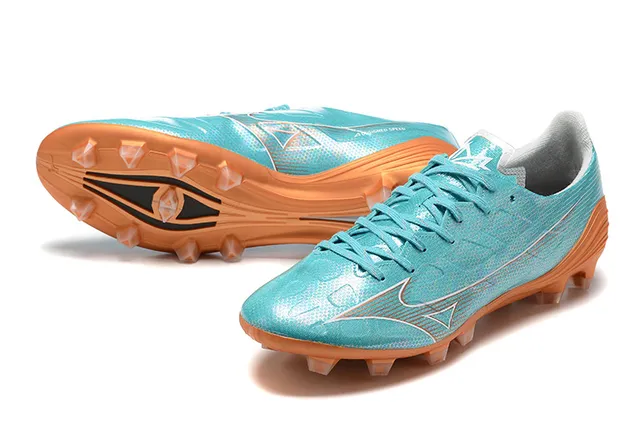 Mizuno Blue Orange Iridescent Synthetic Upper Conical Molded Studs Firm-Ground Soccer Shoes 7