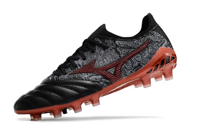 Mizuno Morelia Neo Black Red Gray Firm-Ground أحذية كرة القدم 4