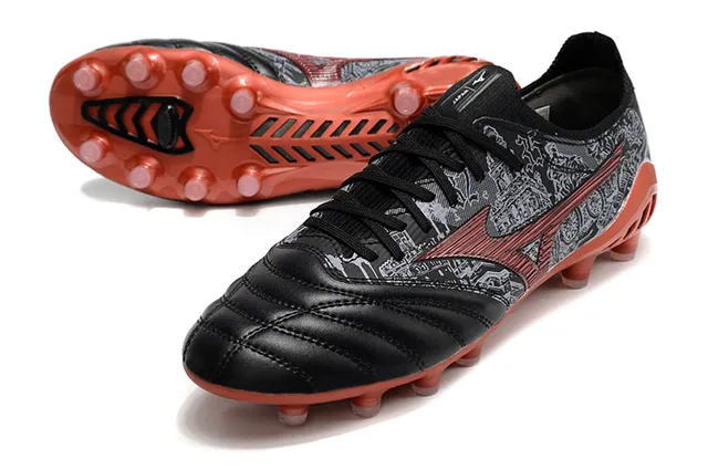 Mizuno Morelia Neo Black Red Gray Firm-Ground أحذية كرة القدم 6