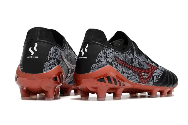 Mizuno Morelia Neo Black Red Gray Firm-Ground أحذية كرة القدم 7
