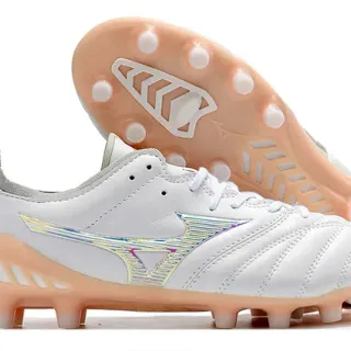 Mizuno Morelia Neo White Iridescent Wave Firm-Ground Soccer Shoes