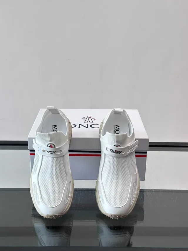 Moncler White Mesh Slip-On Sneakers 4