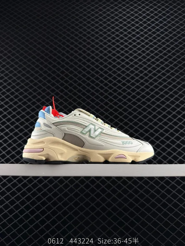 New Balance 1000 Beige Rose Bleu Sneakers Chunky 7