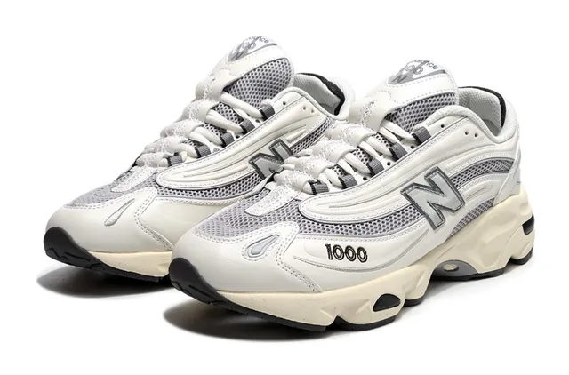 New Balance 1000 Off-White Gray Chunky Sneakers 2