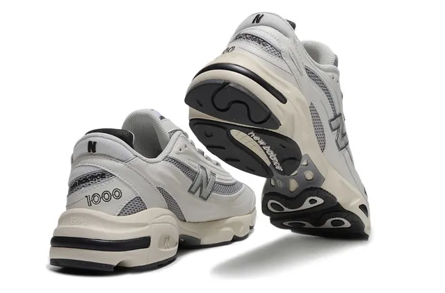 New Balance 1000 Off-White Gray Chunky Sneakers 3