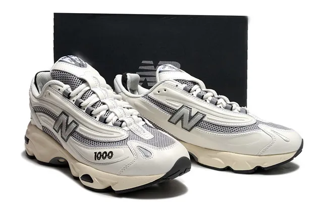 New Balance 1000 Off-White Gray Chunky Sneakers 5