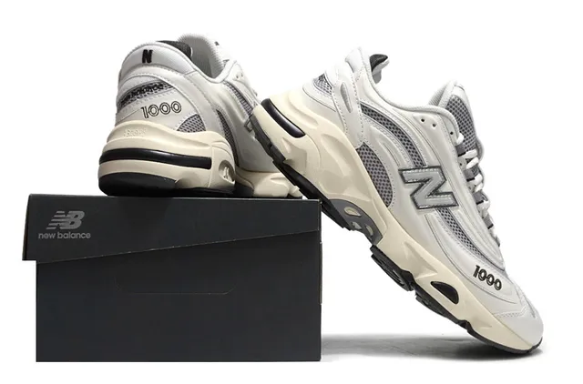 New Balance 1000 Off-White Gray Chunky Sneakers 6