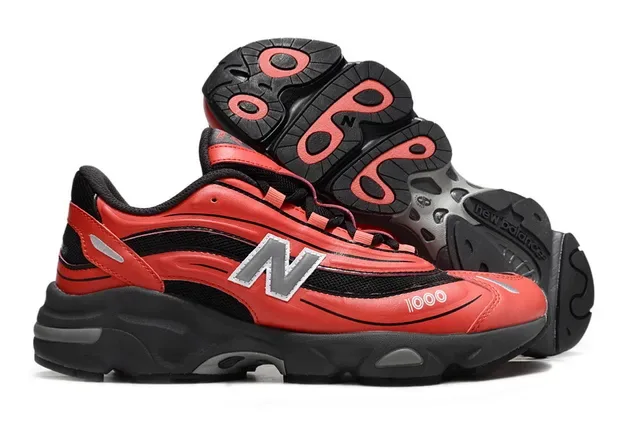 New Balance 1000 Tênis Chunky Vermelho e Preto 4