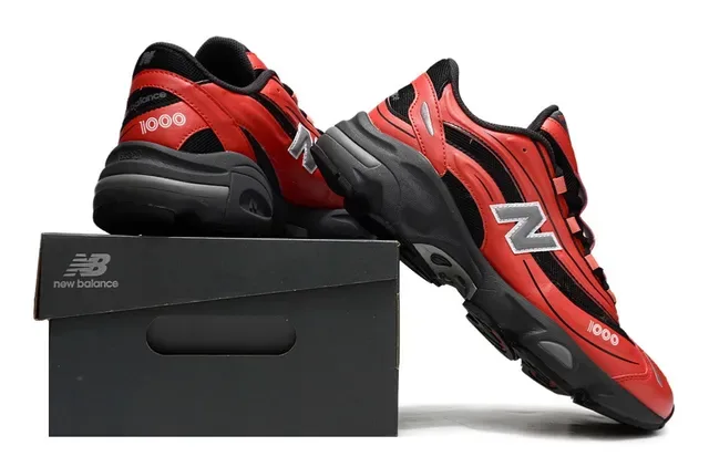 New Balance 1000 Tênis Chunky Vermelho e Preto 6