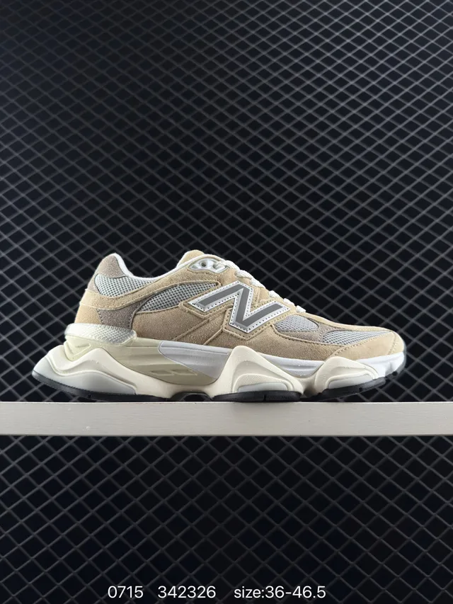 New Balance 342326 Beige Gray Layered Sole Suede And Mesh Upper Chunky Sneakers 9