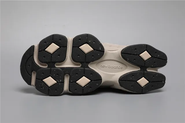 New Balance 9060 Beige and Black Chunky Sneakers 6