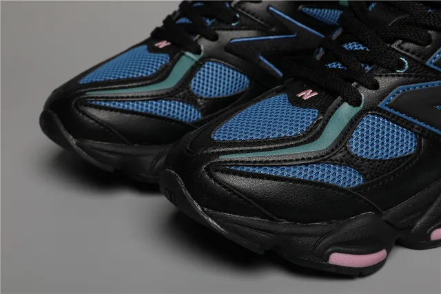New Balance 9060 حذاء رياضي سميك أسود أزرق أزرق فاتح وردي 4