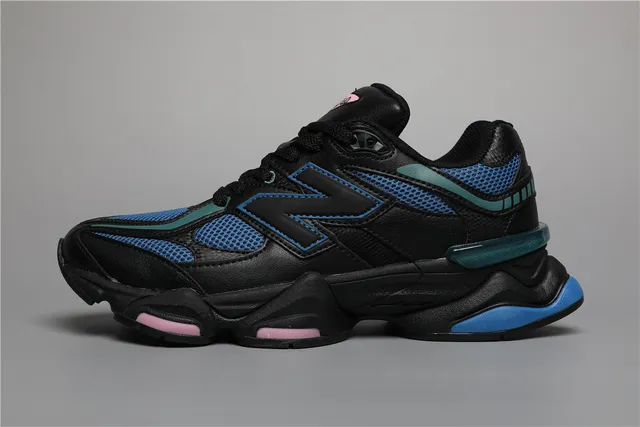 New Balance 9060 حذاء رياضي سميك أسود أزرق أزرق فاتح وردي 9