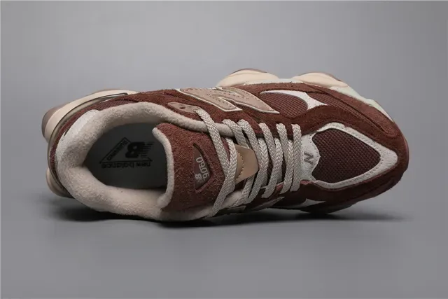 New Balance 9060 بني بيج حذاء رياضي أسلوب حياة 7