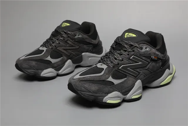New Balance Preto Cinza Silhueta Grossa Suede E Malha Superior Tênis Lifestyle 5