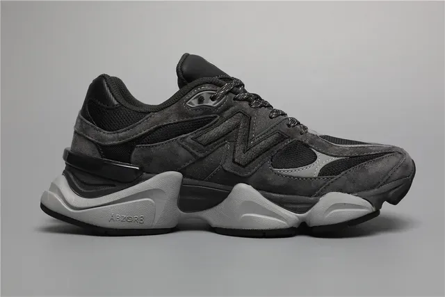 New Balance Preto Cinza Silhueta Grossa Suede E Malha Superior Tênis Lifestyle 8
