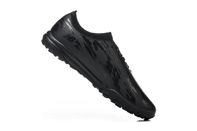 New Balance Black Monochrome Glossy Embossed Upper Turf Soccer Shoes 3