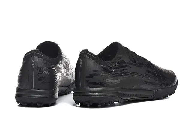 New Balance Black Monochrome Glossy Embossed Upper Turf Soccer Shoes 5
