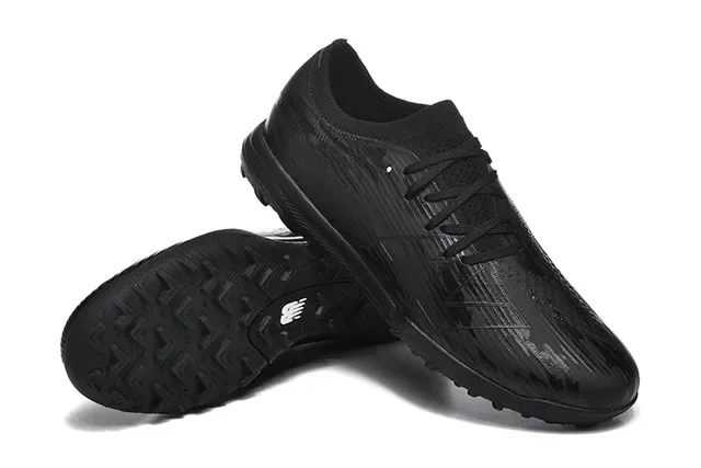 New Balance Black Monochrome Glossy Embossed Upper Turf Soccer Shoes 7