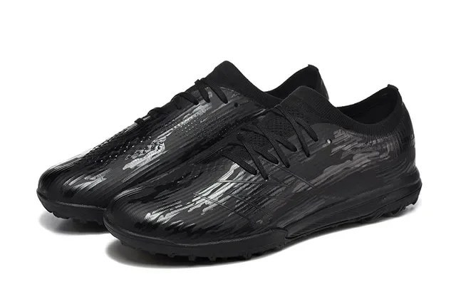 New Balance Black Monochrome Glossy Embossed Upper Turf Soccer Shoes 8