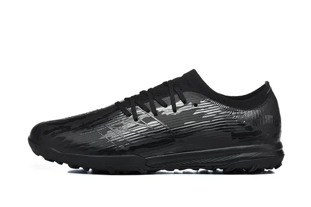 New Balance Black Monochrome Glossy Embossed Upper Turf Soccer Shoes 10