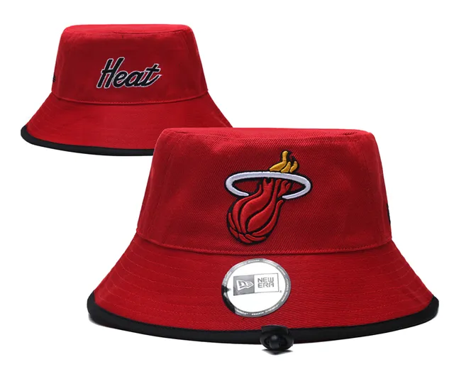 New Era Chicago Bulls কালো লাল এমব্রয়ডারি টিম লোগো কনট্রাস্টিং ট্রিম বকেট হ্যাট 8