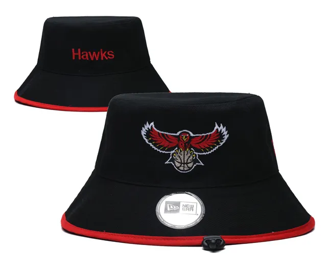 New Era Chicago Bulls কালো লাল এমব্রয়ডারি টিম লোগো কনট্রাস্টিং ট্রিম বকেট হ্যাট 18