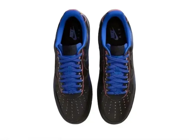 Nike Air Force 1 Black Blue Red Iridescent Gradient Lifestyle Sneakers 4