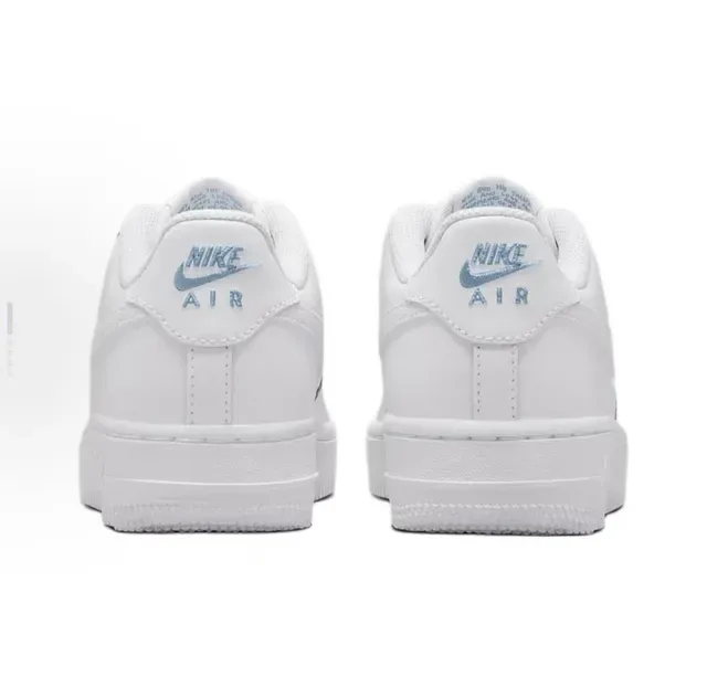 Nike Air Force 1 أبيض أزرق منخفض الارتفاع جلد ناعم علوي نمط حياة حذاء 3