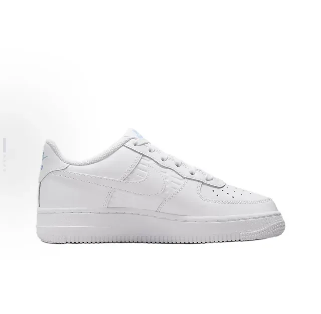 Nike Air Force 1 أبيض أزرق منخفض الارتفاع جلد ناعم علوي نمط حياة حذاء 6