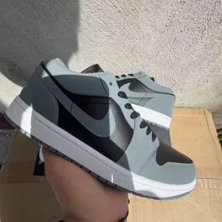 Nike Air Jordan 1 Low رمادي أسود حذاء رياضي نمط حياة