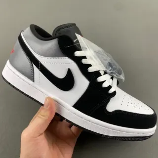 Nike Air Jordan 1 Low Silver Black White حذاء أسلوب حياة