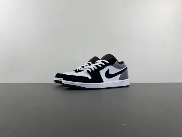 Nike Air Jordan 1 Low Silver Black White Lifestyle Sneakers 10