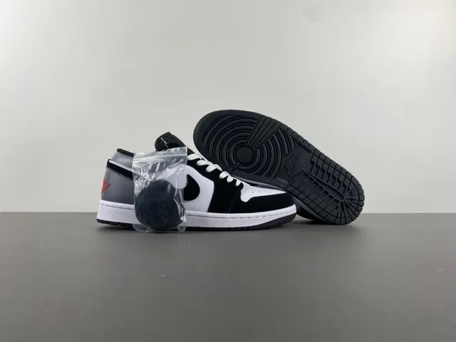 Nike Air Jordan 1 Low Silver Black White Lifestyle Sneakers 12