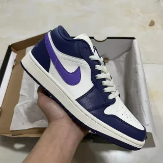 نيك Air Jordan 1 Low أحذية رياضية أبيض بحري أرجواني نمط حياة