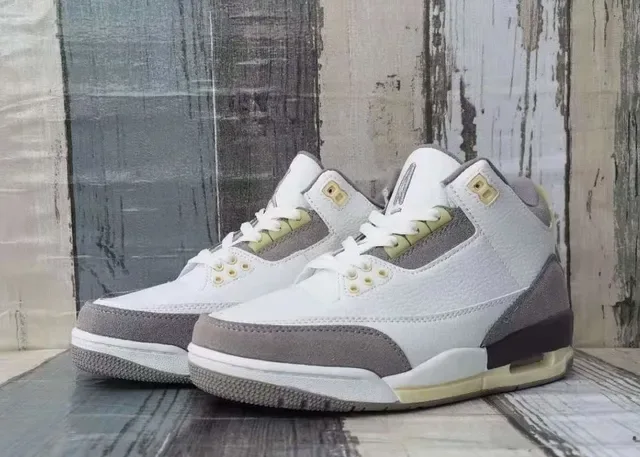 Nike Air Jordan 3 White Gray Elephant Basketball Shoes 4
